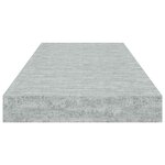vidaXL Étagères murales flottantes 2 Pièces gris béton 60x23 5x3 8 cm MDF