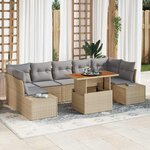 vidaXL Ensemble de salle à manger pour jardin 8 Pièces Beige  Gris