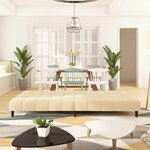 vidaXL Canapé-lit à 2 places crème velours