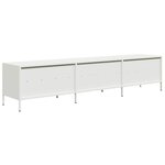 vidaXL Meuble TV blanc 202x39x43 5 cm acier laminé à froid