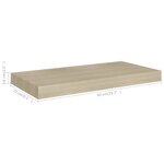 vidaXL Étagères murales flottantes 4 Pièces chêne 50x23x3 8 cm MDF