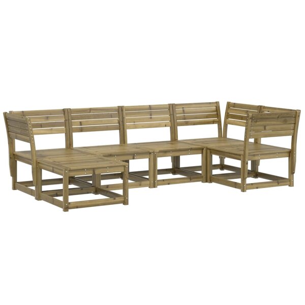 vidaXL Salon de jardin 6 Pièces bois de pin imprégné