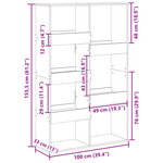 vidaXL Cloison de séparation gris béton 100x33x155 5cm bois ingénierie