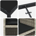 vidaXL Ensemble de dining de jardin 5 pièces avec coussins en rattan poly gris clair