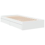 vidaXL Cadre de lit avec tiroirs sans matelas blanc 75x190 cm