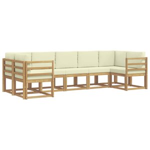 vidaXL Ensemble de canapés d'extérieur 7 pc Blanc et crème