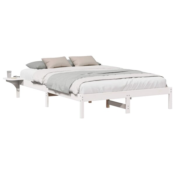 vidaXL Cadre de lit Blanc 160 x 200 cm Pin massif
