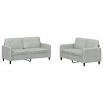 vidaXL Ensemble de canapés 2 Pièces gris clair velours