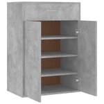 vidaXL Armoire à chaussures Gris béton 60x35x84 cm Bois d'ingénierie