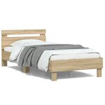 vidaXL Cadre de lit sans matelas avec tête de lit 100x200 cm