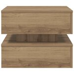 vidaXL Table basse avec lumières LED chêne artisanal 50x50x40 cm