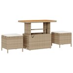 vidaXL Ensembles de Canapés de Jardin avec Coussins Beige en Poly Rattan