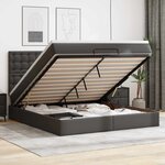 VidaXL Cadre de lit ottoman avec matelas noir 160x200 cm similicuir