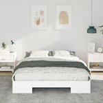 vidaXL Cadre de lit surélevé avec stockage Blanc Bois massif en pin