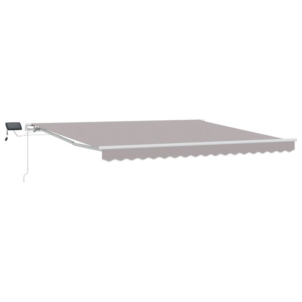 Auvent rétractable manuel vidaXL avec LED gris clair 400x350 cm
