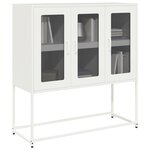 vidaXL Buffet blanc 100 5x39x107 cm acier laminé à froid