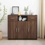 vidaXL Buffet Chêne marron 88 5 x 30 5 x 73 cm Bois d'ingénierie