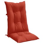 vidaXL Coussins de chaise à dossier haut lot de 6 rouge mélangé tissu