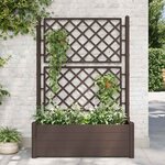 vidaXL Jardinière avec treillis 100x43x142 cm PP Moka