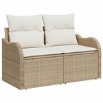 vidaXL Ensemble de canapé de jardin avec coussin 10 Pièces Beige  Crème