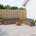 vidaXL Ensemble de canapés d'extérieur 9 pc Naturel et Anthracite