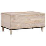 vidaXL Table basse Beige 80 x 50 x 40 cm bois de manguier massif