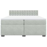 vidaXL Sommier à lattes de lit et matelas Gris clair 200x200cm Velours