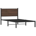 vidaXL Cadre de lit en métal avec tête de lit chêne marron 107x203 cm
