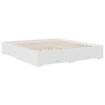 vidaXL Cadre de lit avec tiroir Blanc 180 x 200 cm Bois d'ingénierie