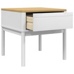 vidaXL Table de chevet FLORO blanc 55x55x54 cm bois de pin massif