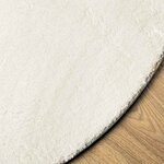 vidaXL Tapis de surface ovale HUARTE Crème 100 x 200 cm 100  Polyester