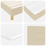 Lit à ressort vidaXL avec matelas crème 200x200 cm en tissu