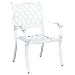 Ensemble Bistro de Jardin 3 Pièces vidaXL en Aluminium Blanc