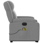 vidaXL Fauteuil inclinable de massage électrique Gris clair Tissu