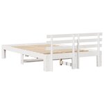 vidaXL Cadre de lit en pin blanc Blanc Bois massif 140 x 190 cm Durable