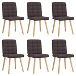 vidaXL Chaises à manger lot de 6 marron foncé tissu