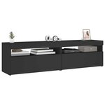 vidaXL Meubles TV 2 Pièces avec lumières LED Noir 75x35x40 cm