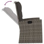 vidaXL Banc de jardin inclinable et coussins gris 118cm résine tressée