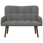 vidaXL Sofa 2 places Gris foncé 115 x 61 x 87 cm Velours (V)