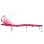 vidaXL Transat 2-personne 2 Pièces Rouge 58 x 188 x 77cm tissu
