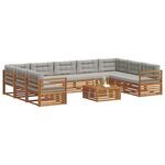 vidaXL Ensemble de canapés d'extérieur 10 Pièces Gris Naturel et Clair