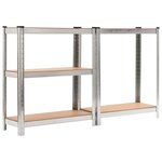 vidaXL Étagère de rangement 5 niveaux Argenté Acier et bois ingénierie