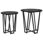 vidaXL Ensemble de tables d'appoint 2 Pièces Chêne noir 50 x 50 x 50.5 cm