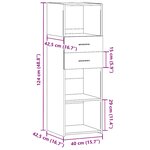 vidaXL Buffet haut chêne fumé 40x42 5x124 cm bois d'ingénierie