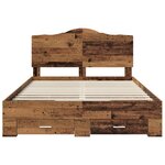 vidaXL Cadre de lit Bois ancien 140 x 190 cm Bois d'ingénierie