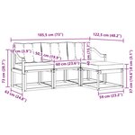 vidaXL Ensemble de canapés d'extérieur 4 pc Naturel et Crème