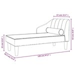 vidaXL Chaise longue avec traversin noir velours