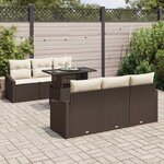 vidaXL Ensemble de canapé de jardin 7 Pièces Marron polyrotin