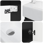 vidaXL Meuble de salle de bain avec robinet Noir 45 5 x 22 5 x 84 cm