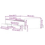 vidaXL Cadre de lit Chêne artisanal 193 x 78 x 50 cm Bois d'ingénierie
